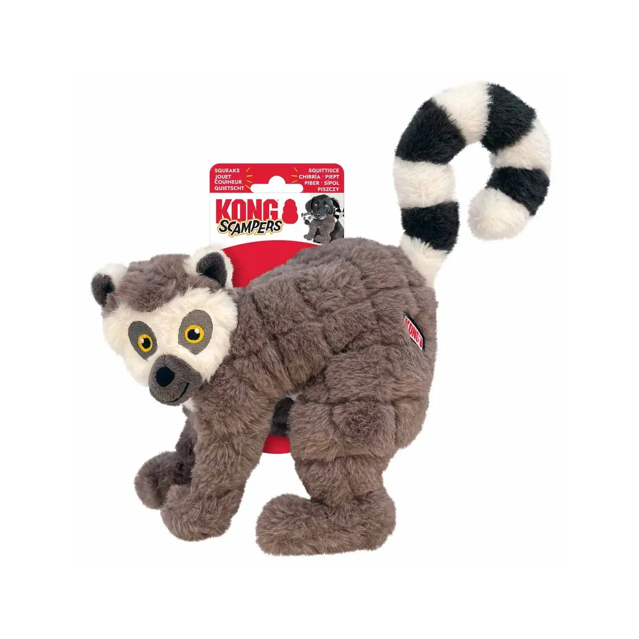 KONG Scampers Lemur hundebamse 23x25,5x12 cm - blød leg og kram